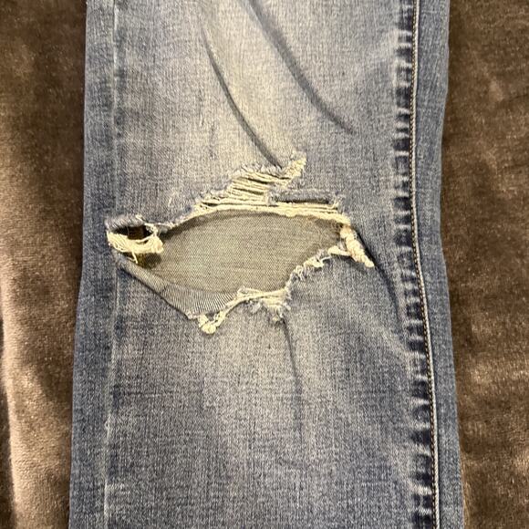 American Eagle Womens Next Level flex Skinny Jeans Size 29x32 Blue Distressed - Picture 7 of 16